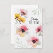 Blume Geburtstagkarte | Moderne Blumengrüße (Vorne/Hinten)