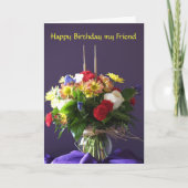 Blume Geburtstagskarte für Freunde Karte (Vorderseite)