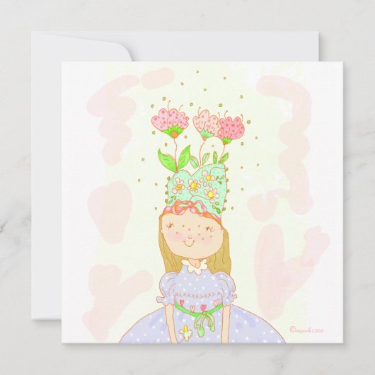 Blume Geburtstagsmädchen Party Einladung (Vorderseite)