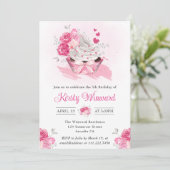 Blume Geburtstagsparty Einladung (Stehend Vorderseite)