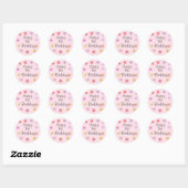 Blume Geburtstagsticker Runder Aufkleber (Blatt)