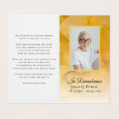 Blume-Gedenkgedicht "Gelbe Rose" / Gebet Visitenkarten (Außenseite Aufgefaltet)