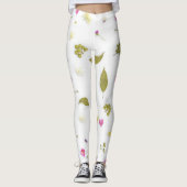 Blume gedruckte Leggings (Vorderseite)
