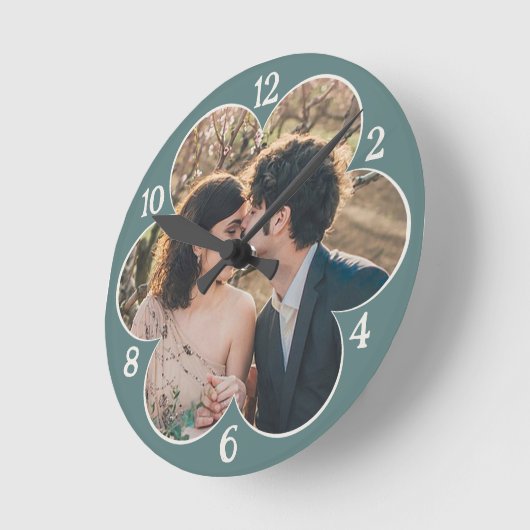 Blume geformt leicht benutzerdefiniertes Fotomodel Runde Wanduhr (Winkel)