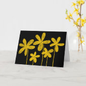 Blume - Gelb auf Schwarz Karte (Gelbe Blume)