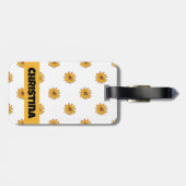 Blume Gelb handgezogen personalisieren Gepäckanhänger (Rückseite horizontal)