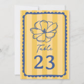 Blume-Gelb-Stripe-Hochzeit Einladung (Vorderseite)