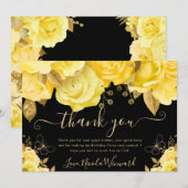 Blume Gelb und Gold zum Geburtstag Dankeskarte (Vorne/Hinten)