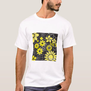 Blume gelb und grau T- T-Shirt
