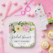 Blume Gelb und Rosa Brautparty Pappteller (Party)