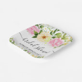 Blume Gelb und Rosa Brautparty Pappteller (Gewinkelt)