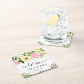 Blume Gelb und Rosa Brautparty Rechteckiger Pappuntersetzer (Vor Ort)