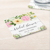 Blume Gelb und Rosa Brautparty Rechteckiger Pappuntersetzer (angewinkelt)