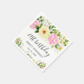 Blume Gelb und Rosa Geburt Serviette (Ecke)