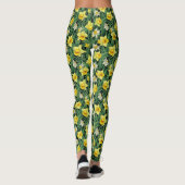 Blume Gelb und Weiß Leggings (Rückseite)