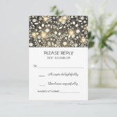 Blume Gelbbraune rustikale Hochzeitskarten RSVP Karte (Stehend Vorderseite)