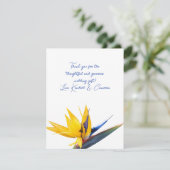 Blume Gelber Bird-of-paradise Danke, Flachkarte Einladung (Stehend Vorderseite)
