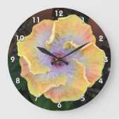 Blume Gelber Hibiskus Botanisch fotografisch Große Wanduhr (Vorderseite)
