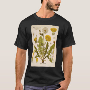 Blume Gelber Löwenzahn Phase Vintag Botanisch Il T-Shirt