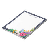 Blume Gelber Schmetterling Fügen Sie Ihren Namen h Notizblock (Rotiert)