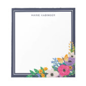 Blume Gelber Schmetterling Fügen Sie Ihren Namen h Notizblock (Vorderseite)