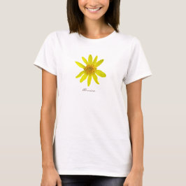 Blume Gelbes Arnica mit Text in allen Farben T-Shirt
