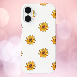 Blume Gelbes Handgezeichnetes Muster iPhone 16 Hülle