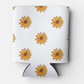 Blume Gelbes handgezogenes Tintenmuster Dosenkühler (Vorderseite)