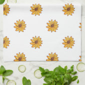 Blume Gelbes Muster Geschirrtuch (Gefaltet)