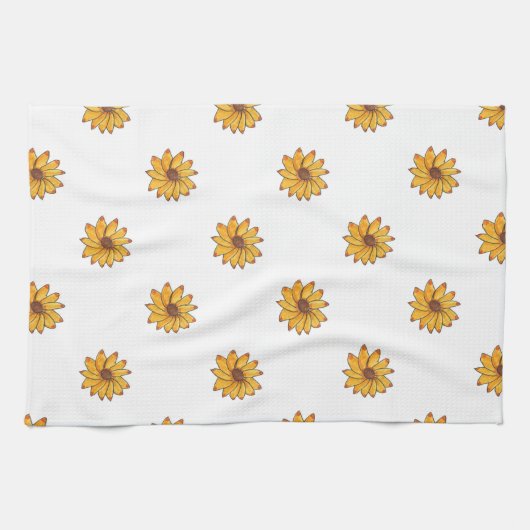 Blume Gelbes Muster Geschirrtuch (Horizontal)