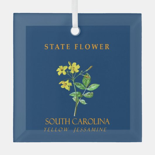 Blume Gelbhalbum (South Carolina Territory) Ornament Aus Glas (Vorderseite)