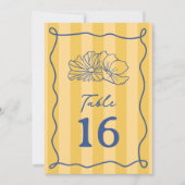 Blume-Gelbstreifen-Hochzeit Einladung (Vorderseite)