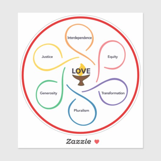 Blume gemeinsamer Werte - Unitarischer Universalis Aufkleber (Blatt)