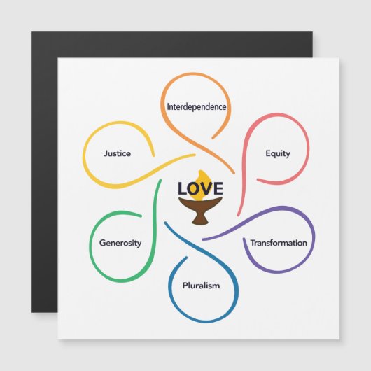 Blume gemeinsamer Werte - Unitarischer Universalis Magnetkarte (Vorne/Hinten)