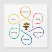 Blume gemeinsamer Werte - Unitarischer Universalis Magnetkarte (Vorderseite)