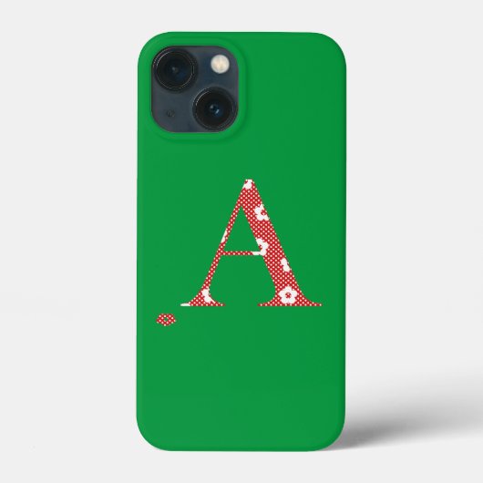 Blume Gemustert Letter A (rot & dots) Case Mate i (Rückseite)