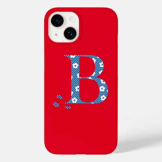 Blume Gemustert Letter B (blau & dots) Case-Mate i Case-Mate iPhone Hülle (Rückseite)