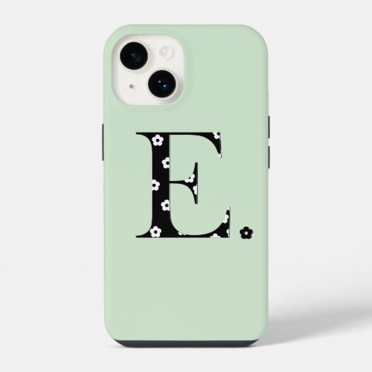 Blume Gemustert Letter E Case-Mate iPhone Fall Hülle (Rückseite)