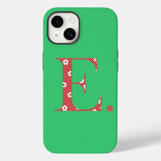 Blume Gemustert Letter E red & dots) Case-Mate iP iPhone Hülle (Rückseite)