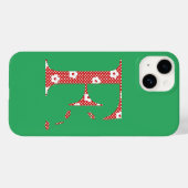 Blume Gemustert Letter F (red & dots) Case-Mate iP iPhone Hülle (Rückseite (Horizontal))