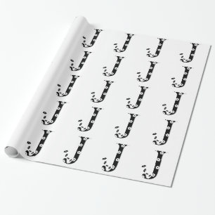 Blume Gemustert Letter J Geschenkpapier