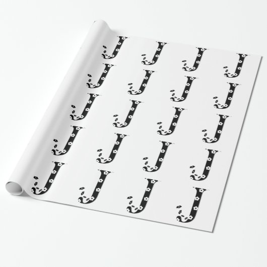 Blume Gemustert Letter J Geschenkpapier (Ungerollt)