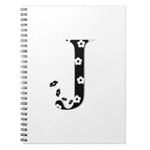 Blume Gemustert Letter J Notizblock