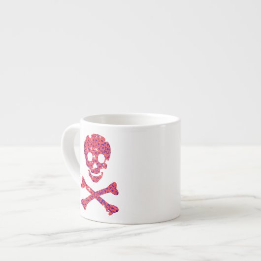 Blume Gemustert Skull Espressotasse (Vorderseite Links)