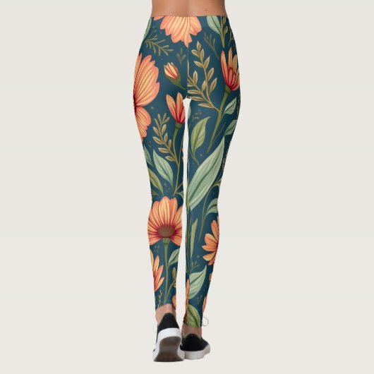 Blume-gemusterte Leggings (Rückseite)