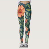 Blume-gemusterte Leggings (Vorderseite)