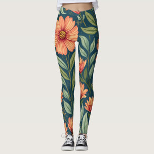 Blume-gemusterte Leggings