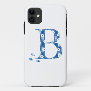 Blume Gemusterter Buchstabe B (blau & dots) Case-Mate iPhone Hülle