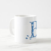 Blume Gemusterter Buchstabe B (blau & dots) Kaffeetasse (Vorderseite Links)
