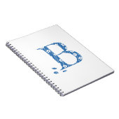 Blume Gemusterter Buchstabe B (blau & dots) Notizblock (Rechte Seite)